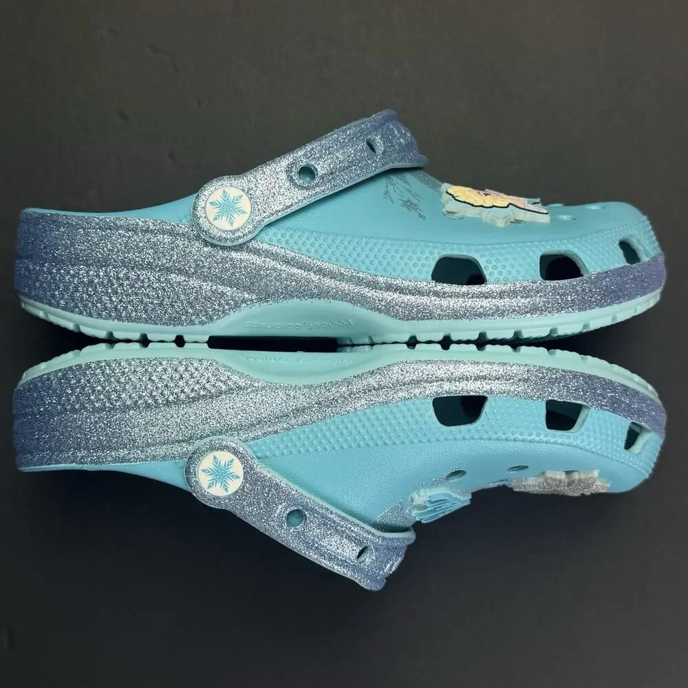 Crocs Disney Frozen Elsa Kids J6 Classic Clogs Multi Color New Without Box